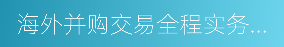 海外并购交易全程实务指南与案例评析的同义词