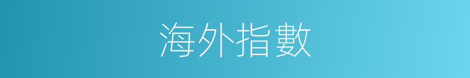 海外指數的同義詞