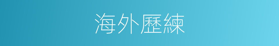 海外歷練的同義詞