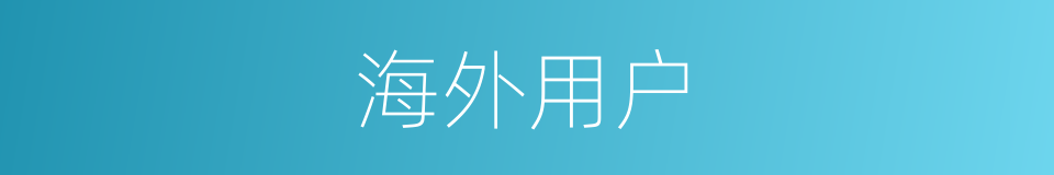 海外用户的同义词