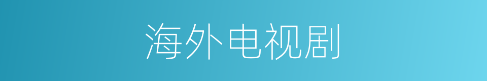 海外电视剧的同义词