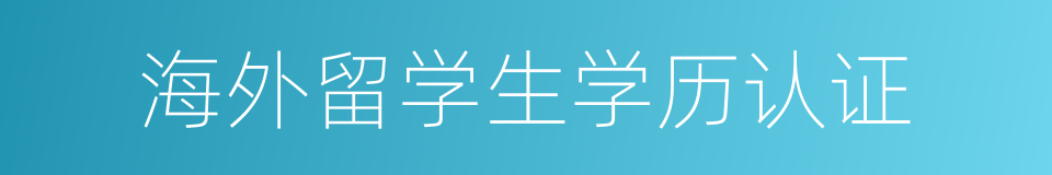 海外留学生学历认证的同义词