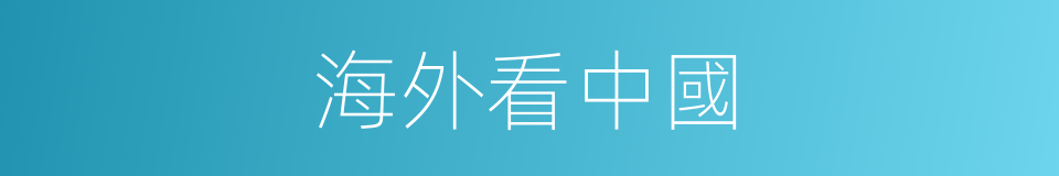 海外看中國的同義詞