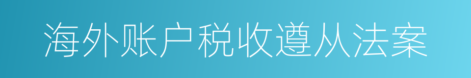 海外账户税收遵从法案的同义词