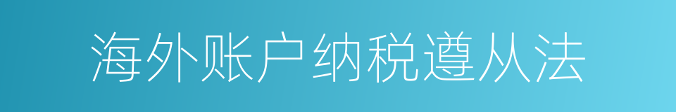 海外账户纳税遵从法的同义词