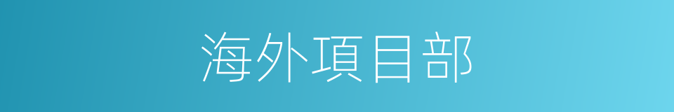 海外項目部的同義詞