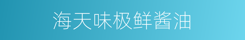 海天味极鲜酱油的同义词