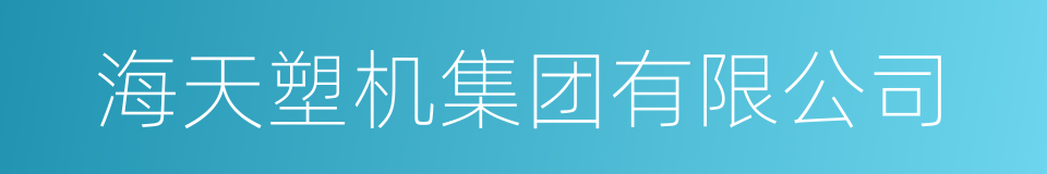 海天塑机集团有限公司的同义词
