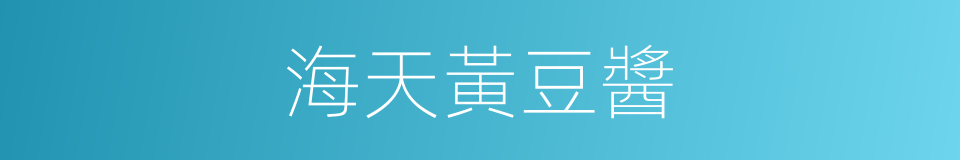 海天黃豆醬的同義詞