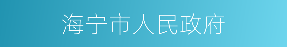 海宁市人民政府的同义词