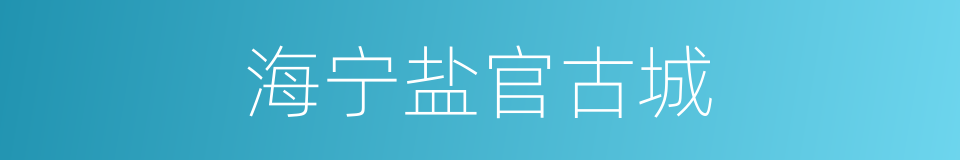 海宁盐官古城的同义词