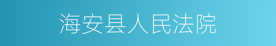 海安县人民法院的同义词