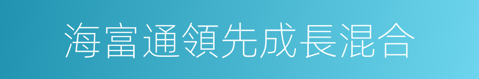 海富通領先成長混合的同義詞