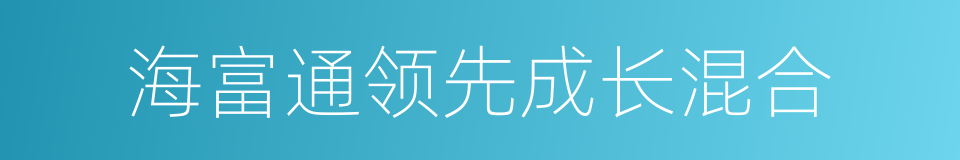 海富通领先成长混合的同义词