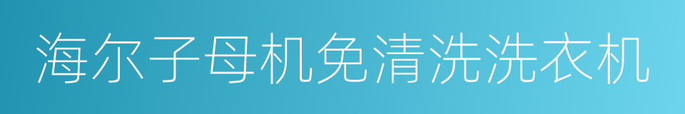 海尔子母机免清洗洗衣机的同义词