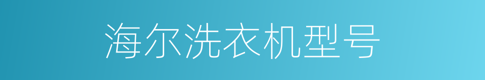 海尔洗衣机型号的同义词