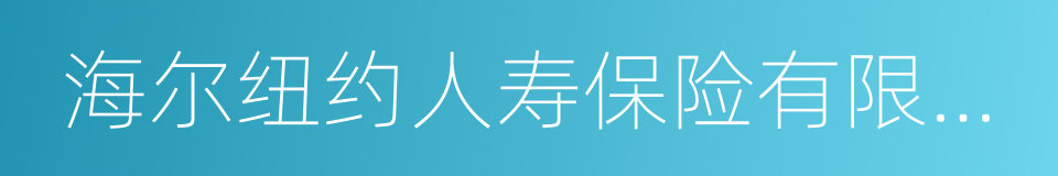 海尔纽约人寿保险有限公司的意思