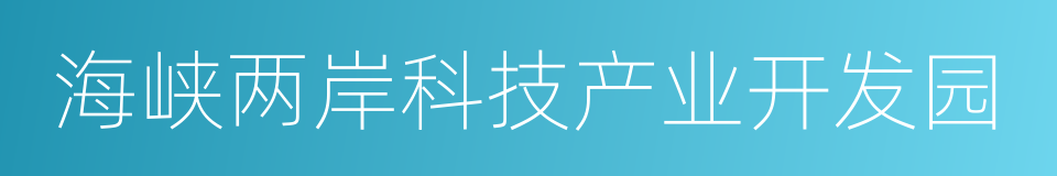 海峡两岸科技产业开发园的同义词