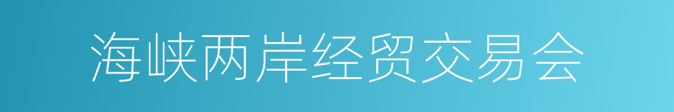 海峡两岸经贸交易会的同义词