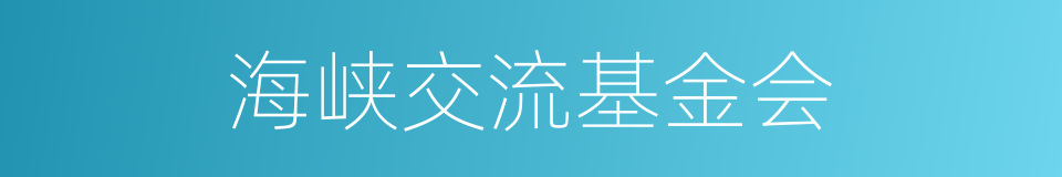 海峡交流基金会的同义词