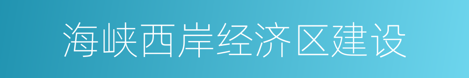 海峡西岸经济区建设的同义词