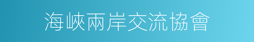 海峽兩岸交流協會的同義詞