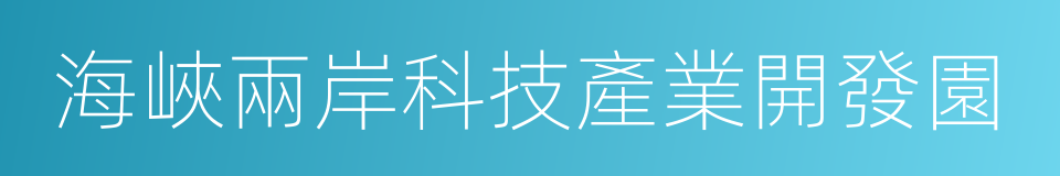 海峽兩岸科技產業開發園的同義詞