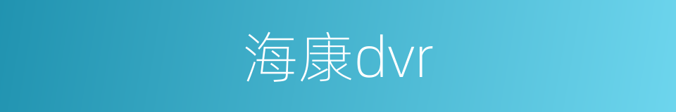 海康dvr的同义词