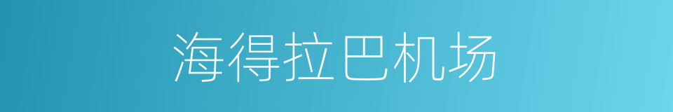 海得拉巴机场的同义词
