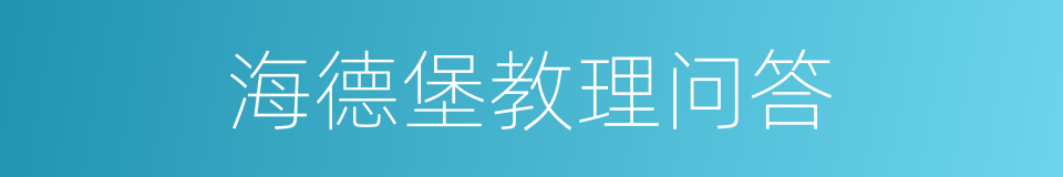 海德堡教理问答的同义词