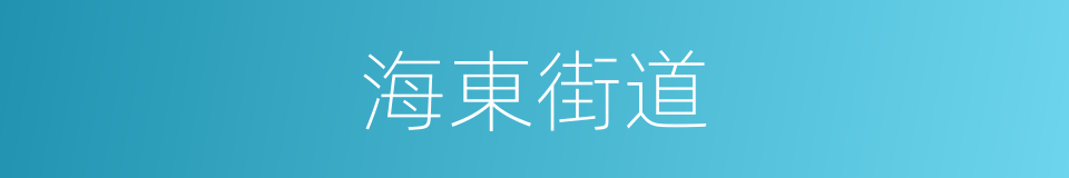 海東街道的同義詞