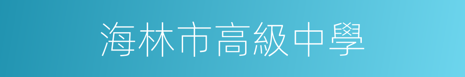 海林市高級中學的同義詞