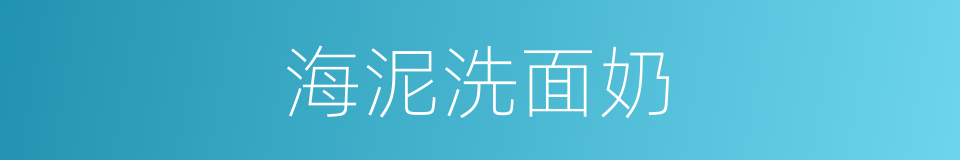 海泥洗面奶的同义词