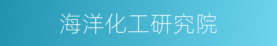 海洋化工研究院的同义词