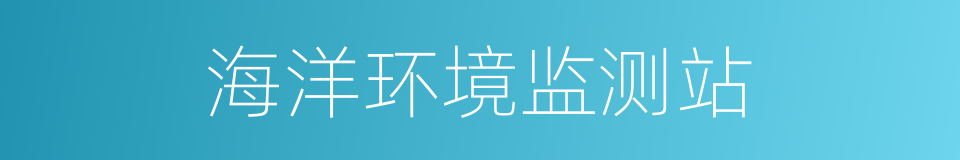 海洋环境监测站的同义词