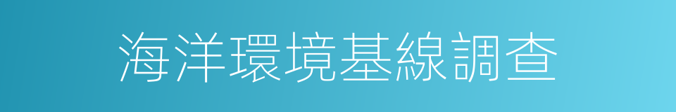海洋環境基線調查的同義詞
