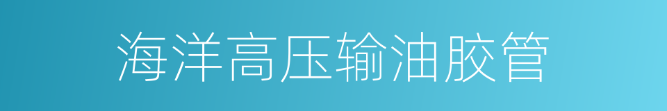 海洋高压输油胶管的同义词