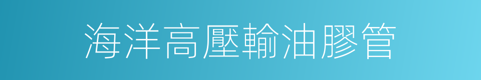 海洋高壓輸油膠管的同義詞