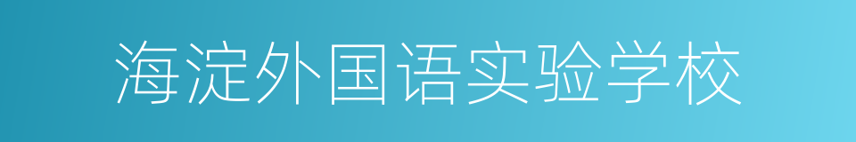 海淀外国语实验学校的同义词