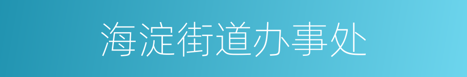 海淀街道办事处的同义词