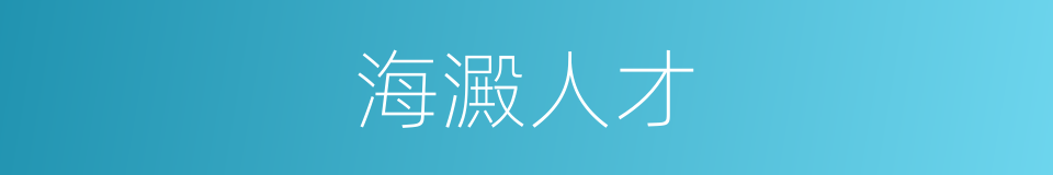 海澱人才的同義詞