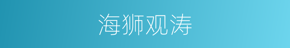 海狮观涛的同义词