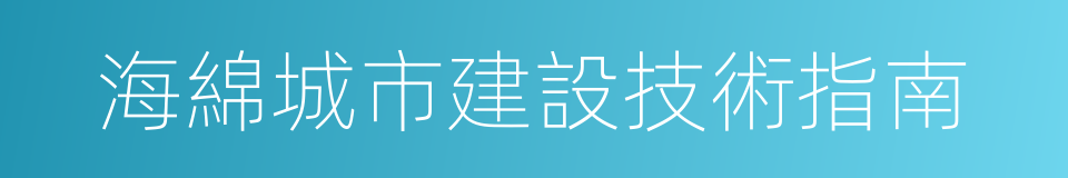 海綿城市建設技術指南的同義詞