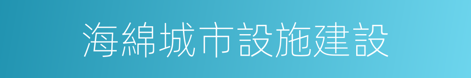 海綿城市設施建設的同義詞