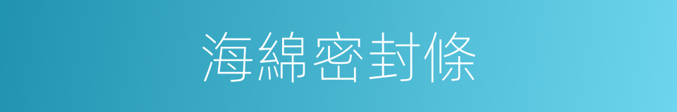 海綿密封條的同義詞