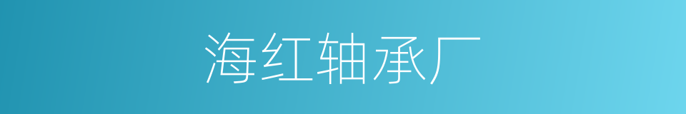 海红轴承厂的同义词