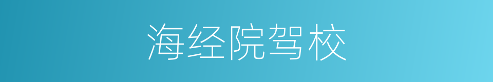 海经院驾校的同义词