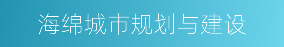 海绵城市规划与建设的同义词