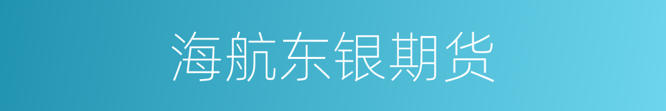 海航东银期货的同义词