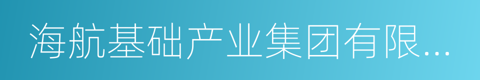 海航基础产业集团有限公司的同义词